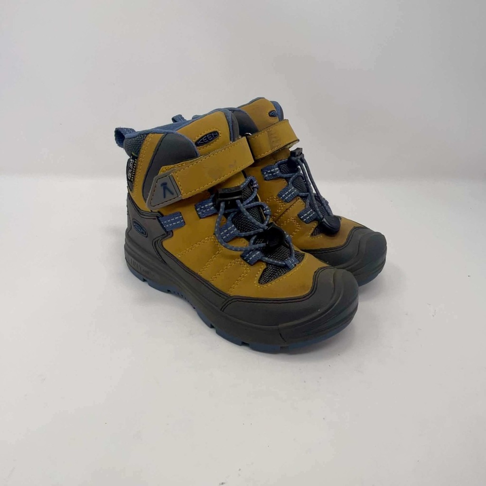 Keen Redwood Mid Waterproof Kids Boots Yellow Grey Blue Size 11 US 1023882